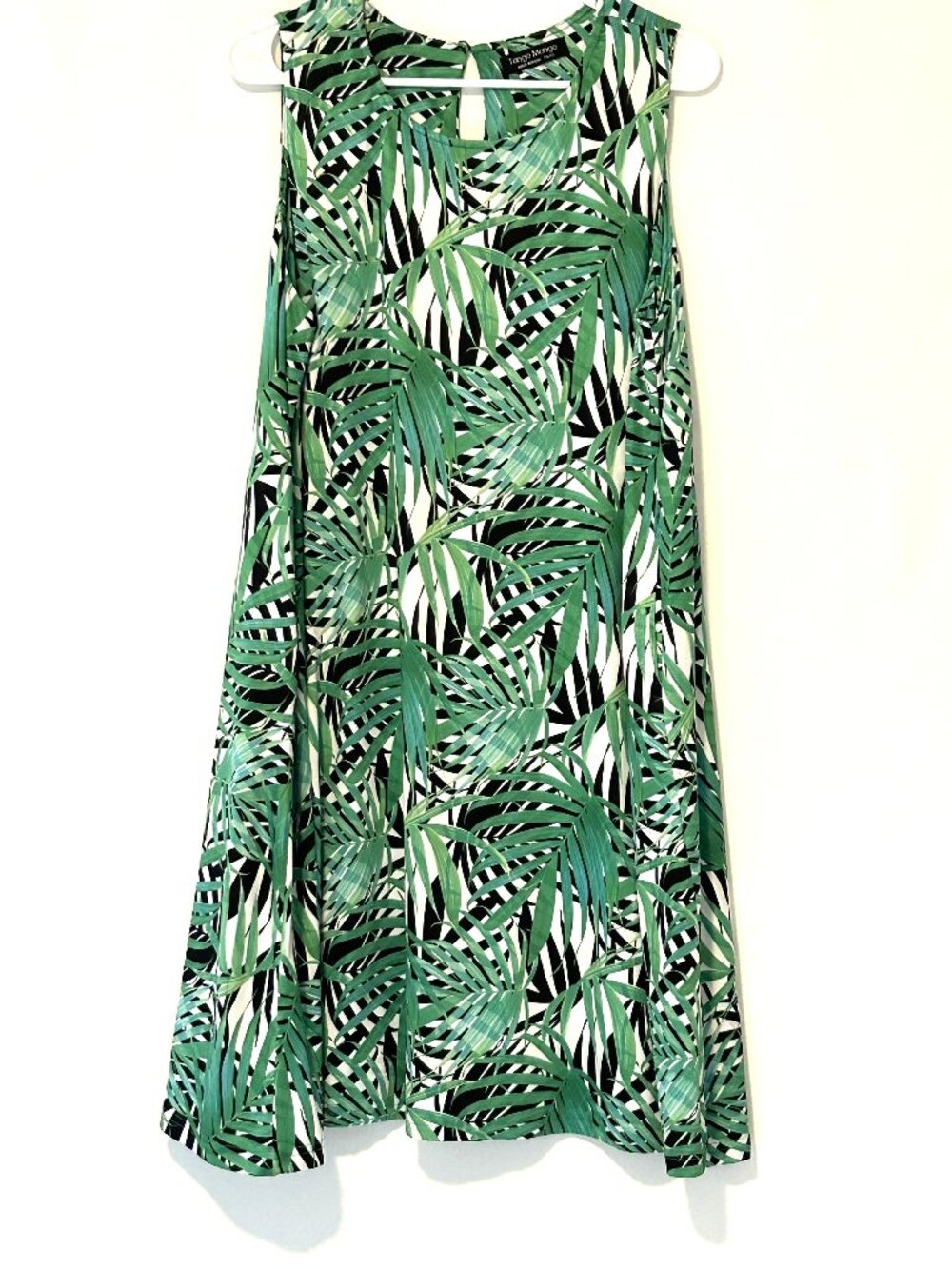 Tango Mango tropical leaf tank dress, size XL